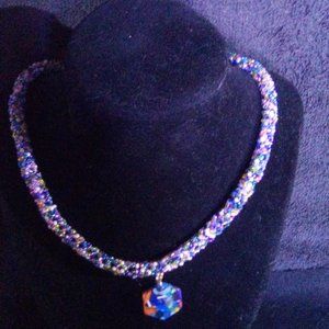 Hand Crafted Multi colored Tubular necklace